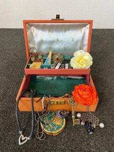 Box with Assorted Costume Jewelry