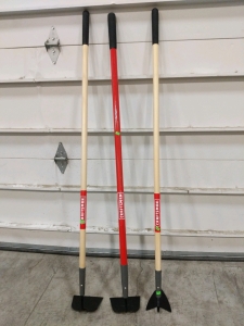 Craftsman Yard Tools 2) Flat Hoes, (1) Planting Hoe (cow)