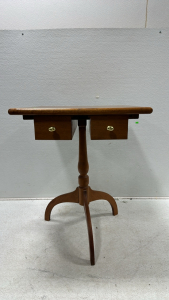 Vintage Tripod Table with Storage Drawers