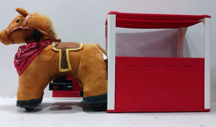 Plush Pony Ride on With Stable (No Power Cord)