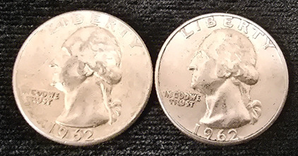 (2) 1962 Washington Quarters- 90% Silver Authenticated