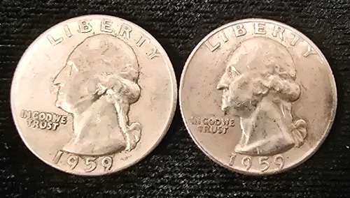 (2) 1959 Washington Quarters- 90% Silver Authenticated