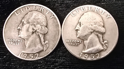 (2) 1952 Washington Quarters- 90% Silver Authenticated