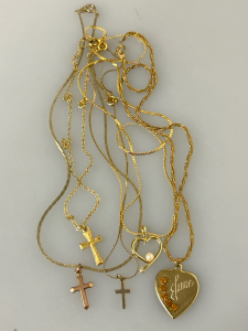 (5) Gold Toned Necklaces