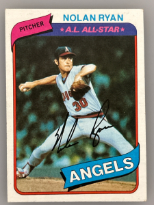1980 Nolan Ryan Sports Card- All Star