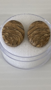 Pair Of Owyhee Picture Jasper Cabochons