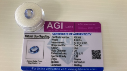 Certified Natural Blue Sapphire Gemstone