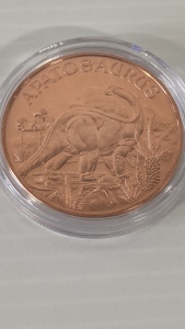Copper Apatosaurus Dinosaur Round