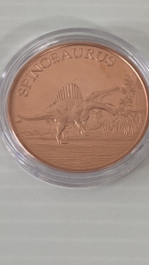 Copper Spinosaurus Dinosaur Round