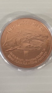 Copper Megalodon Shark Round