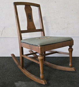 Vintage French Walnut Rocking Chair