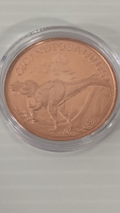 Copper Gigantosaurus Dinosaur Round
