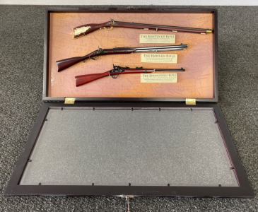 The American Rifle Historical Collection Replicas In Shadow Box