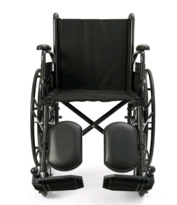 (1) Medline, Guardian K1186N22S, 18" Wide K1 Basic Nylon Wheelchair W/ Swing-Back Desk-Length Arms and Swing-Away Foot Rest