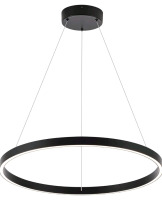 (1) WELAKI, Modern LED Chandelier, Contemporary 1 Ring Circular Pendant Light, Black