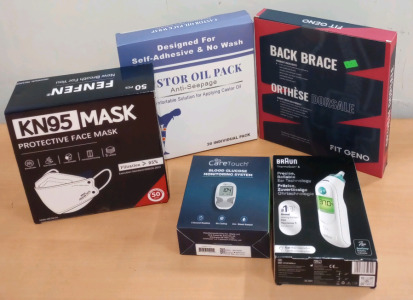 (1) CareTouch Blood Glucose Monitoring System (1) Braun Ear Thermometer (1) 50 Pack of KN95 Mask & Much More (sp5)