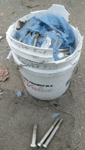 (1) Bucket of Bolts - Unknown Amount - 10" Depth Bucket Full