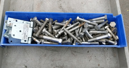 (1) Bucket of 100+ Bolts - Various Sizes & Lengths (5) 3½" Heavy Duty Tee Hinge