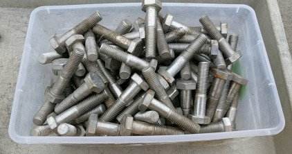 (1) Bucket of 100+ Bolts - Various Sizes & Lengths