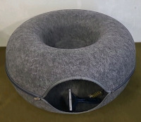 (1) Cat Donut Bed, Grey, (1) Litter Box W/(1) 4.5-Lb Bag Of Cat Litter, (1) Cat Mat & (1) Cat Climbing Platform Kit - 2