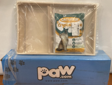 Paw Dog Bed & Crystal Clean Cat Litter W/Tray