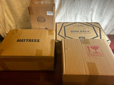 Wine Rack, Tea Cup Set, Automatic Chlorine Machine, Matress