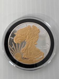 2021 Silver Eagle 24k Gold Plated / Walking Liberty Dollar