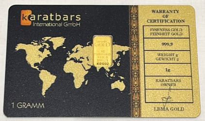 1 Gram 999.9 Fine Gold Bar