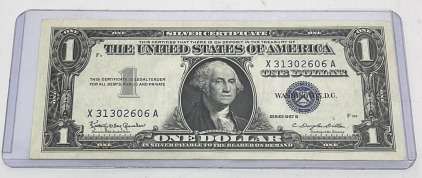 1957 B Washington $1.00 Silver Certificate (Sleeved)