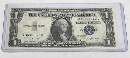 1935 G Washington $1.00 Silver Certificate In Protective Case