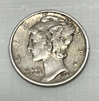 (4) Mercury Silver Dimes Dated 1942-1944 - 5