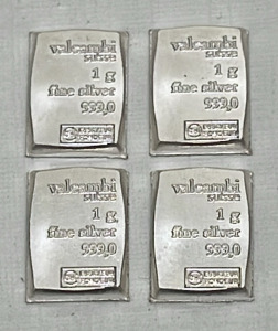 (4) 1 Gram Bars Of .999 Fine Silver