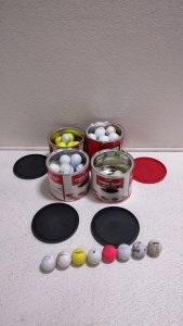 (4) Coffee Tins Full of Only Golf Balls-Assorted Brands From Callaway, Pinnacle, & More