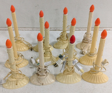 (1) Set Of 12 Electric Candle Lights – Christmas Window Decor