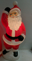 (1) Illuminated Santa & Mrs. Claus Blow Mold Set w/ Original 40" Ho-Ho Dancing Santa Box - 3