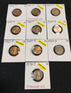 (10) Assorted Lincoln Pennies from 1937-D to 2006-D