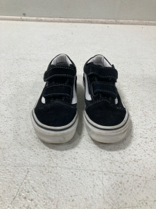 Kids Black Velcro Vans Size 10.5