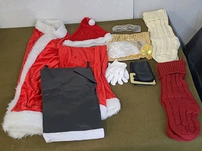 (1) Santa Suit Kit, XXL, & (2) Pairs Of Knitted Chrismas Socks