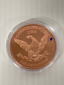 1 Oz Fine Copper Round