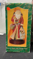 (1) Kirkland Santa And Sleigh With Candle Holders (1) Musical Santa With Wooden - 3