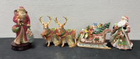 (1) Kirkland Santa And Sleigh With Candle Holders (1) Musical Santa With Wooden - 4