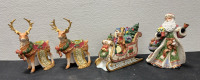 (1) Kirkland Santa And Sleigh With Candle Holders (1) Musical Santa With Wooden - 5