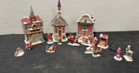 Sixth Of A Series 12 piece hand Painted Porcelain (A Downtown Christmas) Village Set - 3