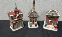 Sixth Of A Series 12 piece hand Painted Porcelain (A Downtown Christmas) Village Set - 4