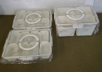 (2) Adjustable Sockets & (3) Sealing, Divided Serving/ Organizer Trays - 3