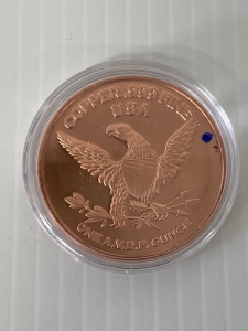 1 Oz Fine Copper Round