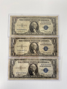 (3) Vintage Silver Certificates