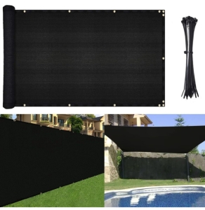 (1) e.share 95% Green 6' X 50' Shade Cloth Heavy Duty Mesh Tarp Privacy Fence w/ Cable Ties