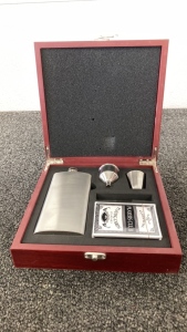 Flask And Playing Card Set