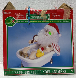 Vintage 90s Telco Rub A Dub Santa Decoration